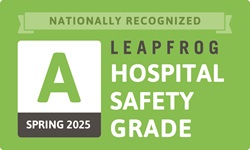 Leapfrog Hospital Safety Grade A Award for Spring 2025.