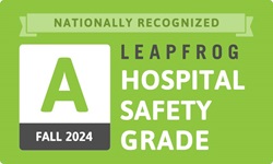 Leapfrog letter A hospital safety grade fall 2024.