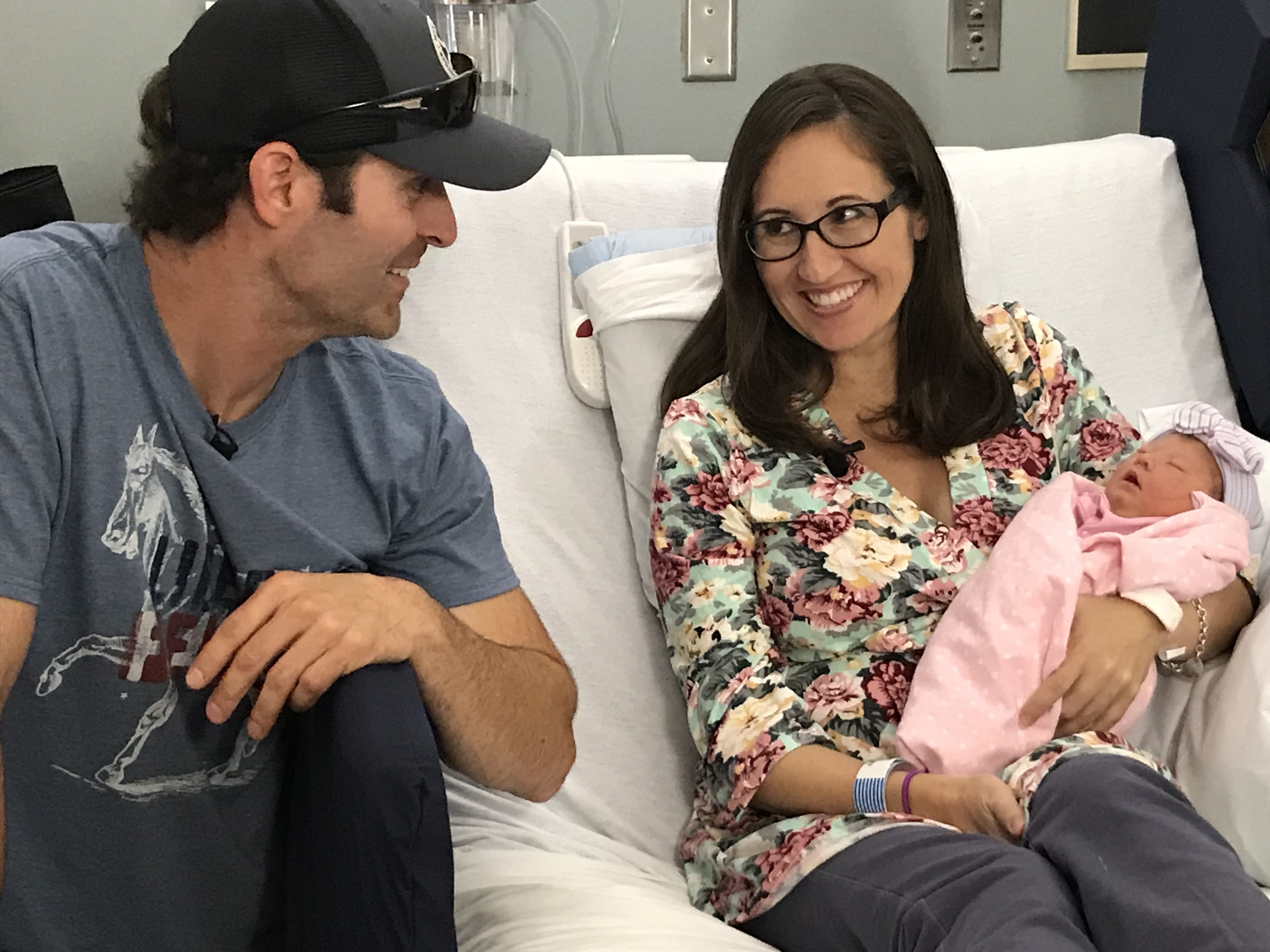Falon and Robert Griffin, with newborn Gracelyn Mae