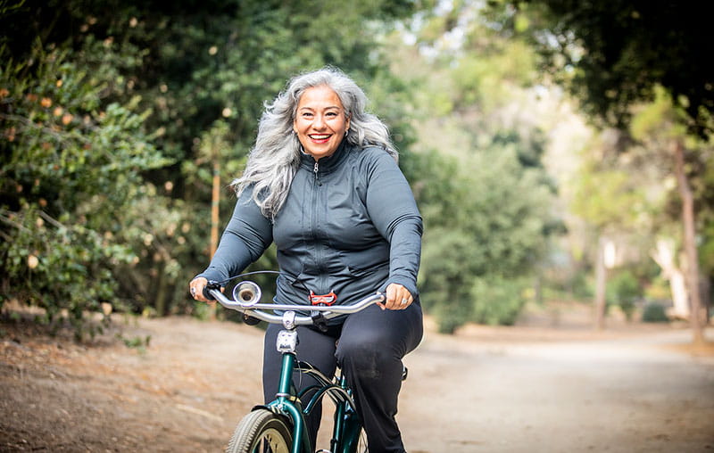 Attractive Mexican Woman Biking
